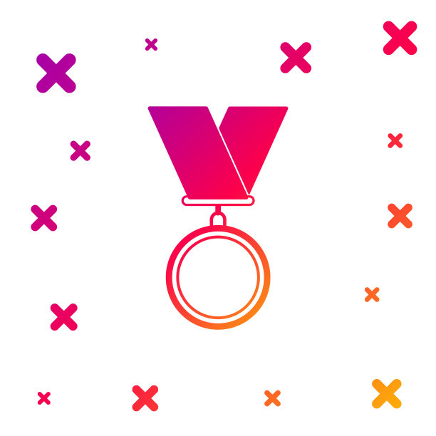 彩色奖章图标，矢量图图片下载