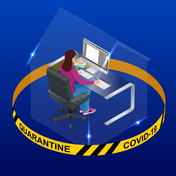 2019冠状病毒病(Covid-19)，居家自我隔离，帮助减缓疫情爆发，保护病毒传播。从冠状病毒中拯救地球。图片下载