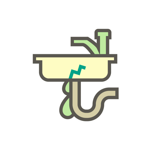 漏水和修理工作矢量图标设计为家居问题图形设计元素，可编辑笔画。图片下载