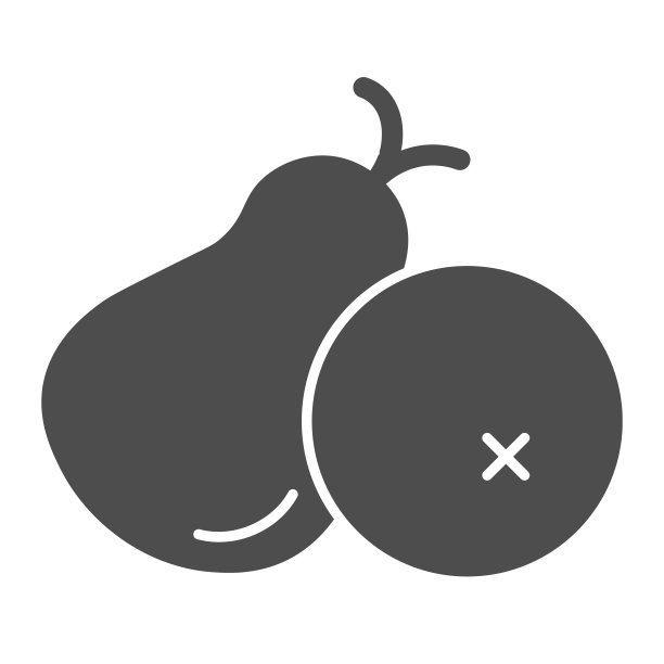 梨坚实的图标。白色上孤立的两个梨。健康的梨形水果造型设计，专为网页和应用设计。Eps 10。图片下载