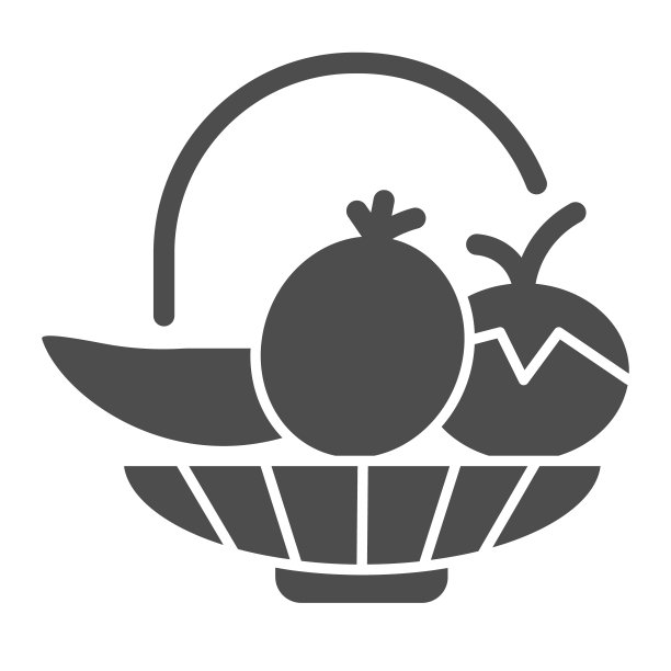 蔬菜和水果的固体图标。盘子装满了蔬菜和水果，插图孤立在白色。健康有机蔬菜和水果字形风格的设计，为网页和应用程序设计。Eps 10。图片下载