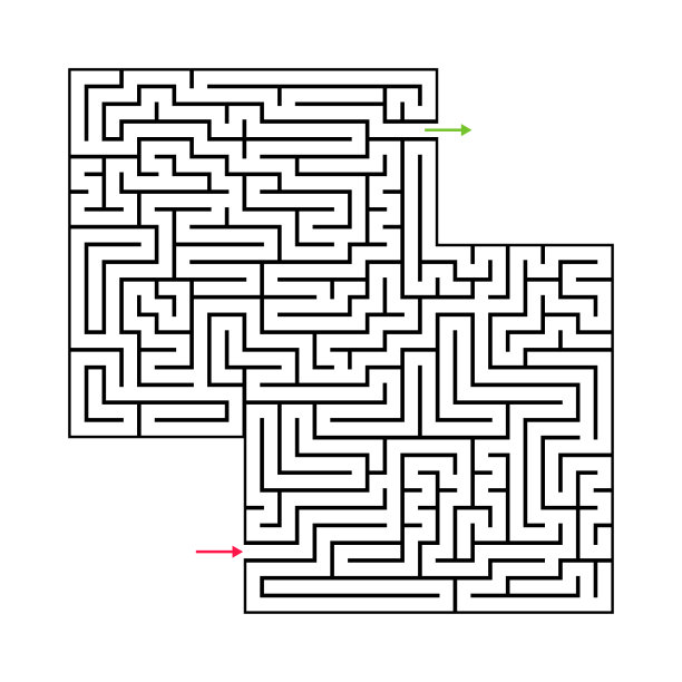 抽象迷宫迷宫有入口和出口。向量迷宫图片下载