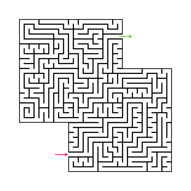 抽象迷宫迷宫有入口和出口。向量迷宫图片下载