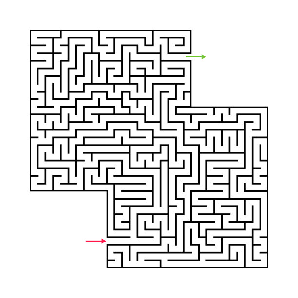 抽象迷宫迷宫有入口和出口。向量迷宫图片下载