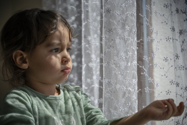 在一个阳光明媚的日子里，眺望风景背后的男孩图片下载