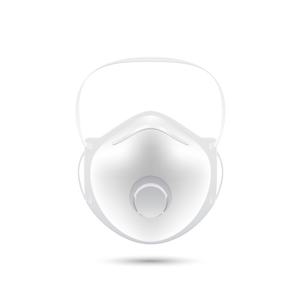 安全呼吸面罩N95。医用呼吸面罩，白色背景隔离。矢量图图片下载
