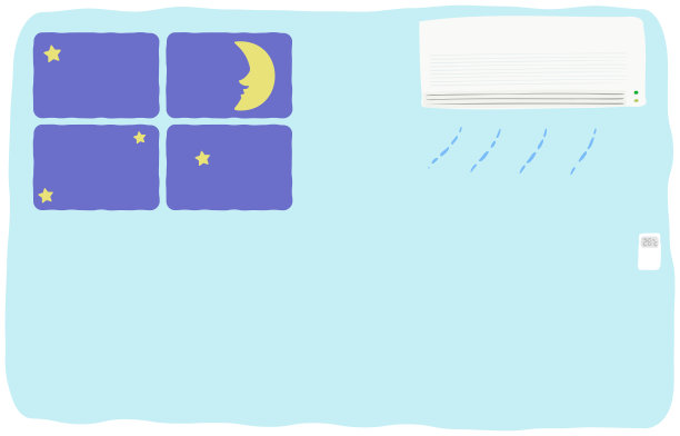 带空调的凉爽房间的插图图片下载