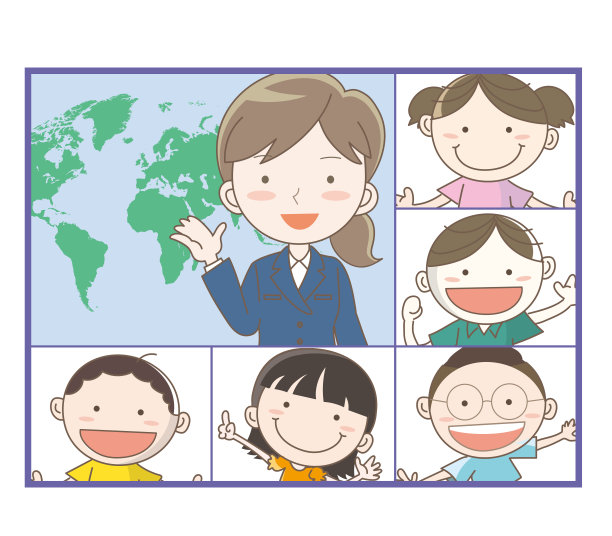 在线课程，老师和孩子，屏幕图片图片下载