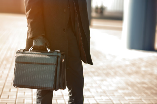 手里拿着公文包的商人。图片下载