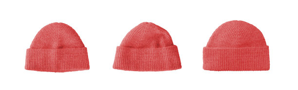 红色冬季帽或无檐帽孤立在白色背景图片下载
