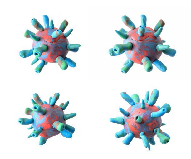 在白色背景上玩面团病毒covid-19图片下载
