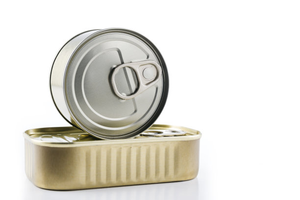 特写食物罐头储存隔离在白色背景图片下载