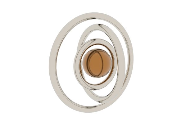 抽象的三维渲染插图图像的一个球和3个环图片下载