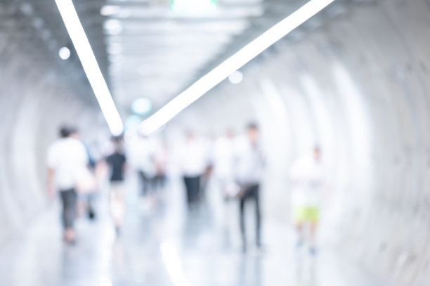 抽象模糊的地铁站隧道背景图片下载