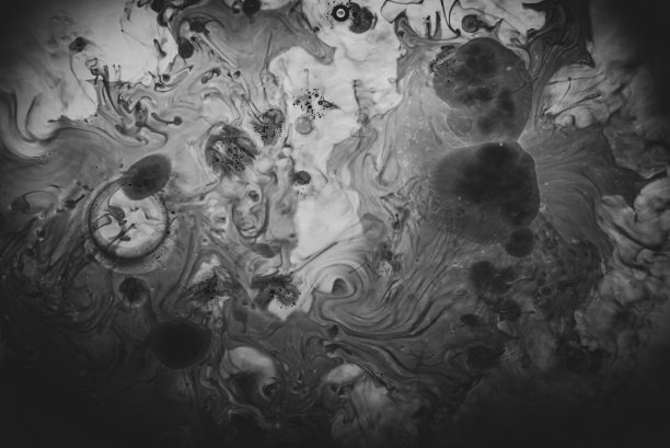 抽象背景从墨水，牛奶和油-黑色和白色的外观图片下载