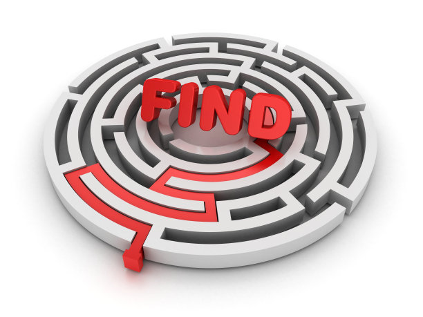 圆形迷宫与FIND Word - 3D渲染图片下载