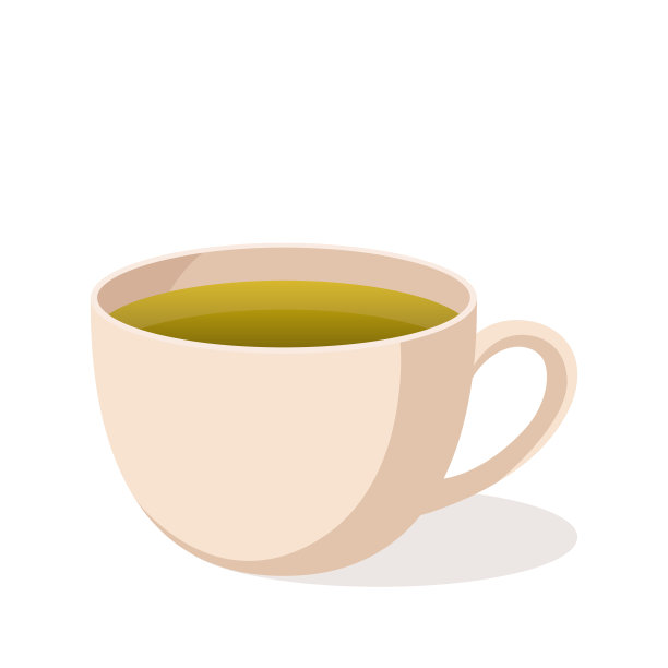 绿茶在白色杯子孤立的插图上透明的背景图片下载