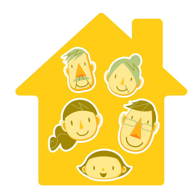 家庭成员和房子，生活方式图片下载