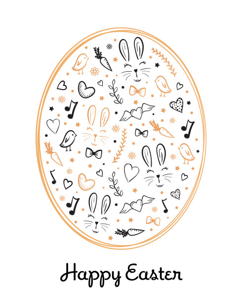 带有装饰彩蛋的复活节贺卡图片下载