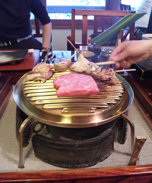 Wagu牛肉和烤鸡图片下载