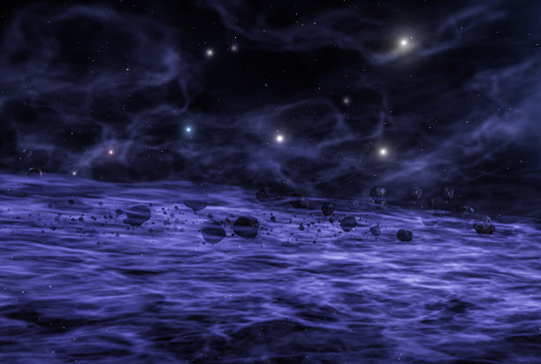 太空星云中的小行星或陨石。深空图像，科幻幻想图片下载