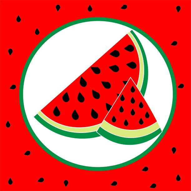 甜，新鲜的西瓜图案插图。夏天的水果图片下载