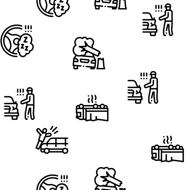 车祸事故无缝模式向量图片下载