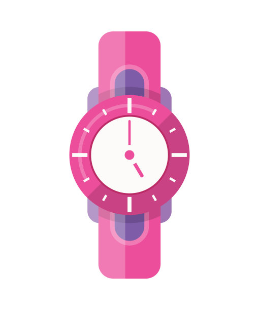 经典的男人或女人看矢量图标。手表商人，智能手表和时尚时钟。平面风格矢量插图与手镯孤立的白色背景图片下载