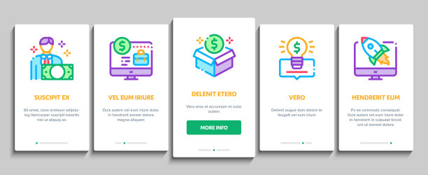 众筹业务上线元素图标集向量图片下载