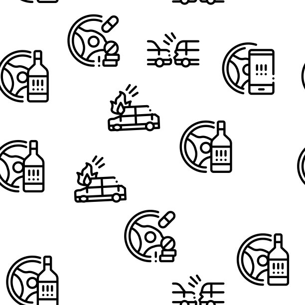 车祸事故无缝模式向量图片下载