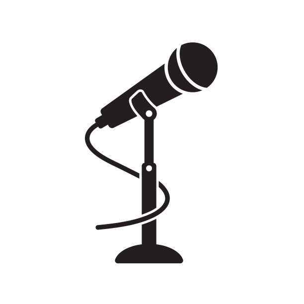 麦克风矢量图标在时尚的平面风格图片下载