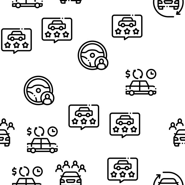 汽车共享业务无缝模式向量图片下载