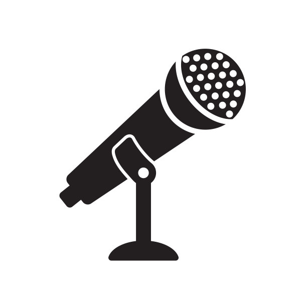 麦克风矢量图标在时尚的平面风格图片下载