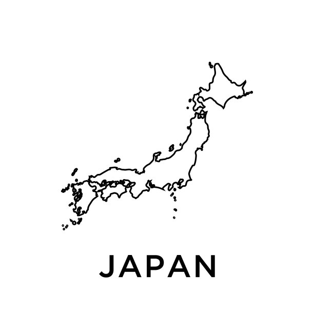 日本地图矢量设计模板图片下载