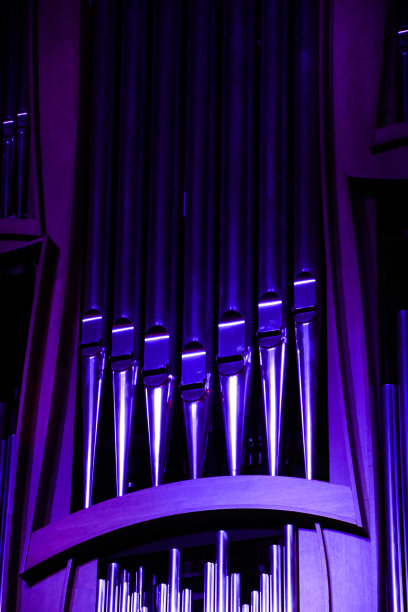 在紫光下发光的管风琴图片下载