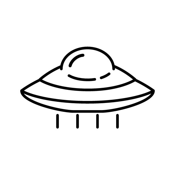飞行不明飞行物线图标孤立的白色背景。外星人的宇宙飞船。未来未知飞行物。宇宙飞船矢量插图。世界UFO日设计。图片下载