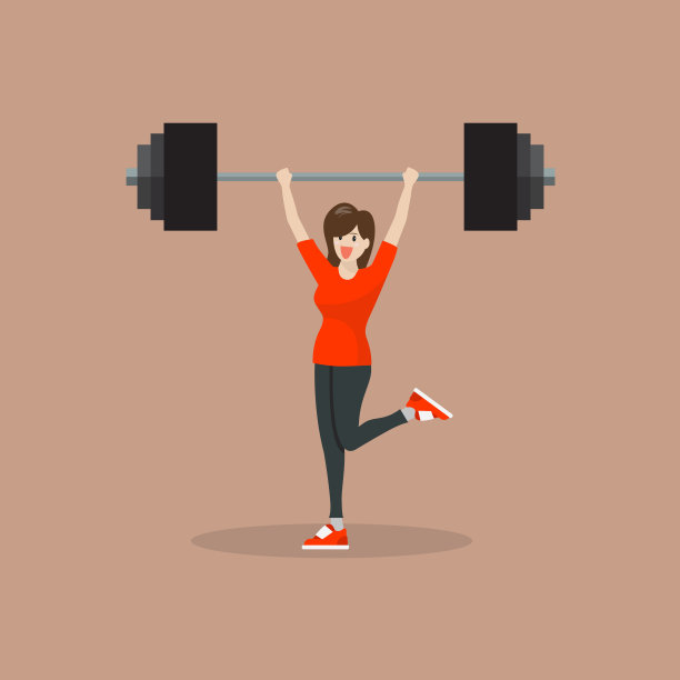 女人举起杠铃图片下载