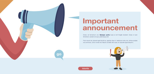 营销模板与卡通人物与扩音器图片下载