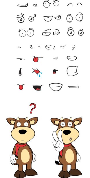 卡哇伊公牛表情集合集图片下载