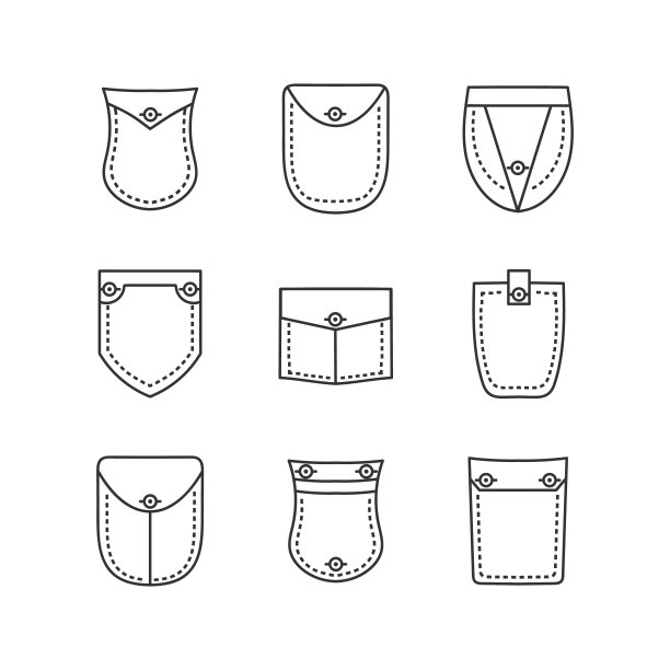 设置补丁口袋。图片下载