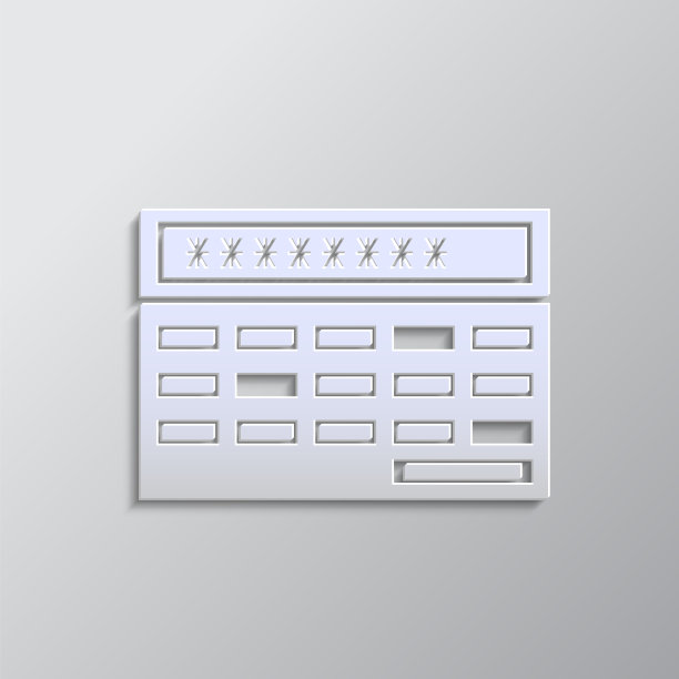 锁，密码图标纸样式。灰色矢量背景图片下载