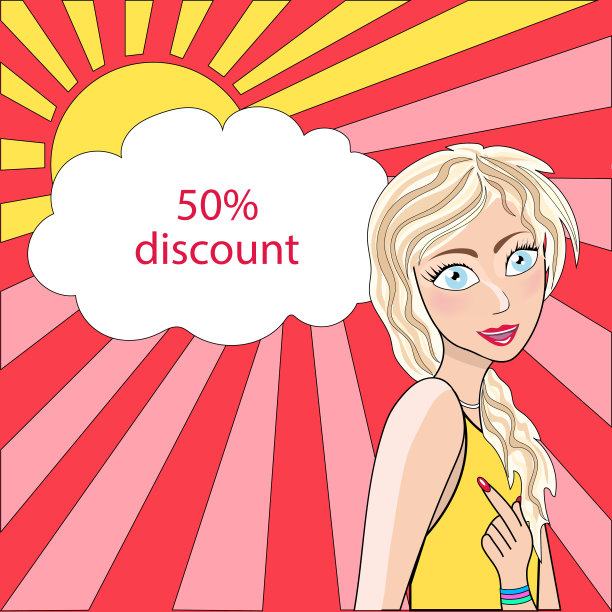 漫画风格的女孩。向量图片下载