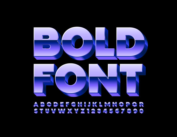 向量粗体。紫色金属字母图片下载