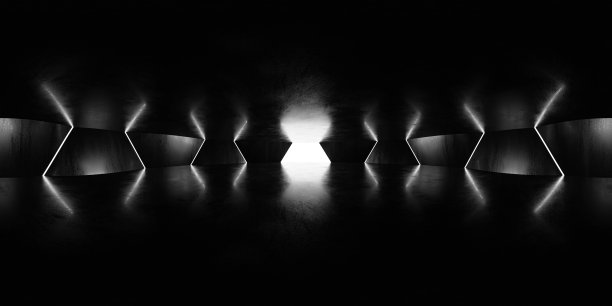 全360度等矩形全景hdri深色工业垃圾建筑室内3d渲染插图图片下载