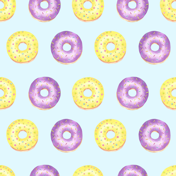 彩色甜甜圈无缝图案图片下载