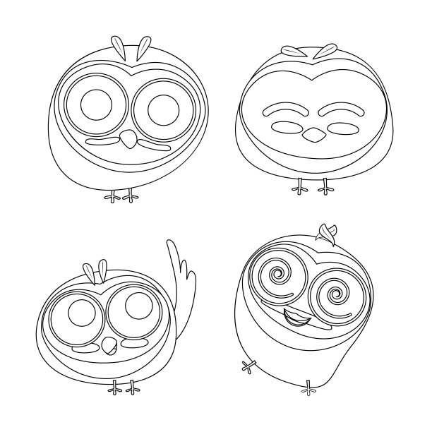 猫头鹰卡通人物图片下载