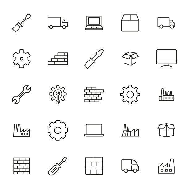 生产线图标集。图片下载