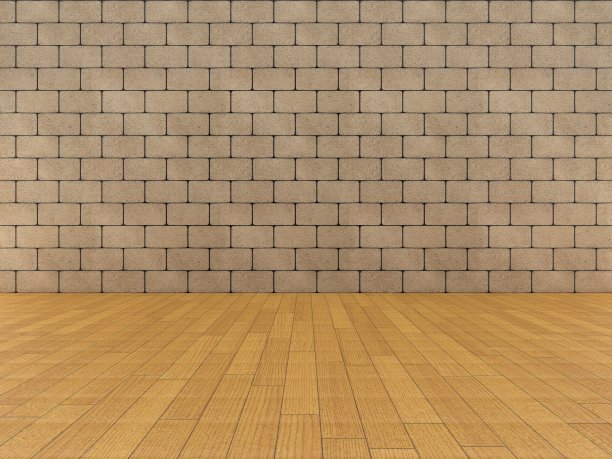 砖墙，木地板图片下载