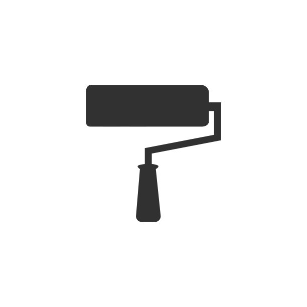 油漆滚筒图标，油漆符号标志。股票矢量插图孤立的白色背景。图片下载