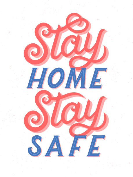 呆在家里，保持安全，排版，海报设计图片下载
